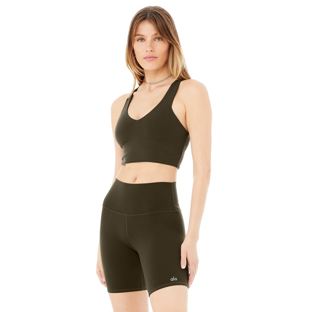 Tank Top Alo Yoga Airbrush Real Mujer Verdes | VABY02378