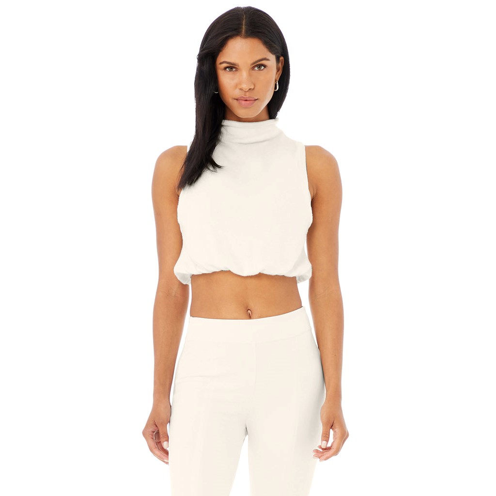 Tank Top Alo Yoga Alolux Soho Mock Neck Mujer Blancos | PTLI81073