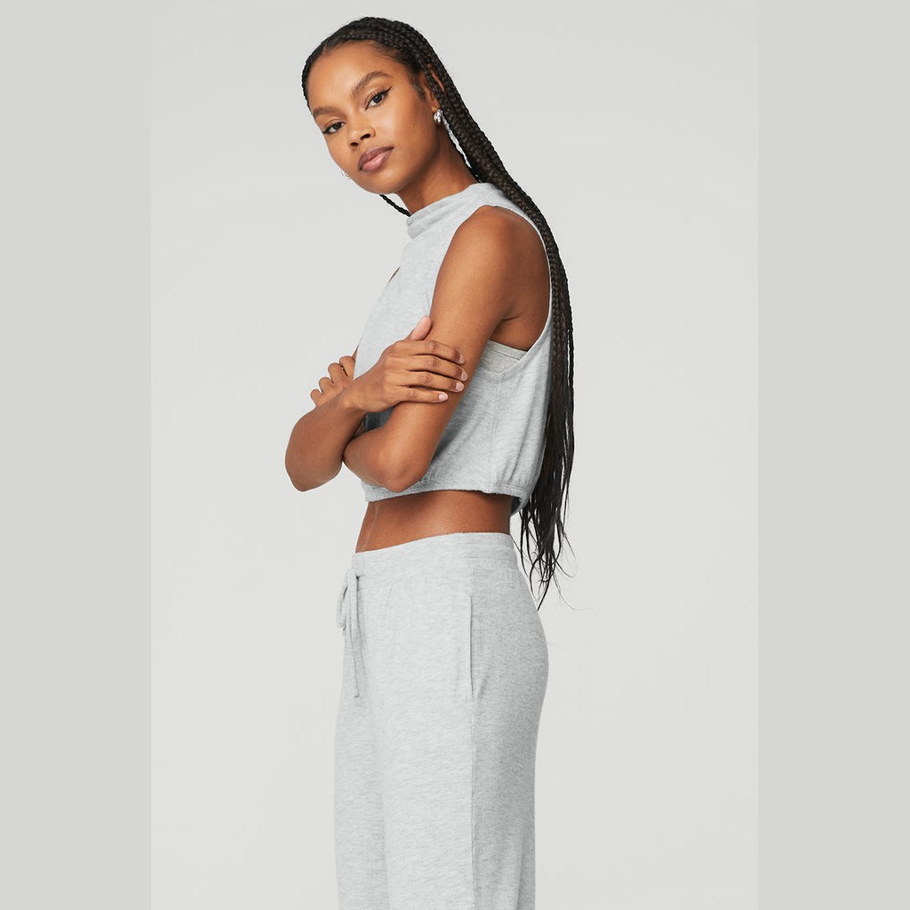 Tank Top Alo Yoga Alolux Soho Mock Neck Mujer Grises | RKUD62804