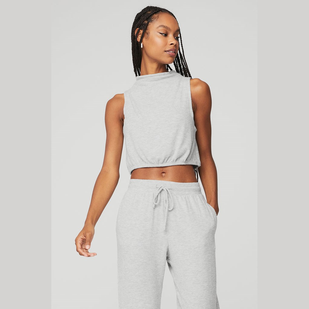 Tank Top Alo Yoga Alolux Soho Mock Neck Mujer Grises | RKUD62804