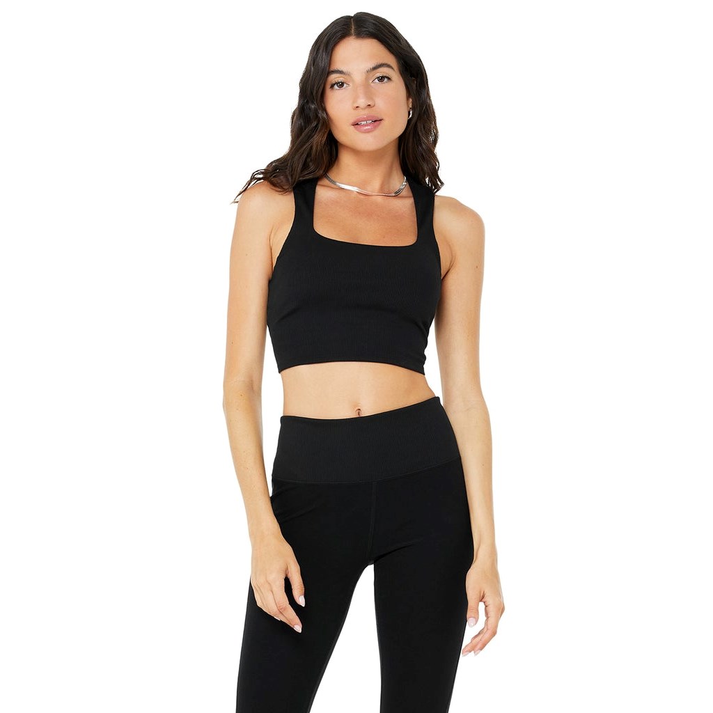 Tank Top Alo Yoga Alosoft Ribbed Chic Mujer Negros | CEUI48653