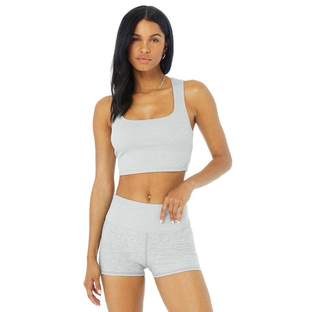 Tank Top Alo Yoga Alosoft Ribbed Chic Mujer Grises | HEIP63201