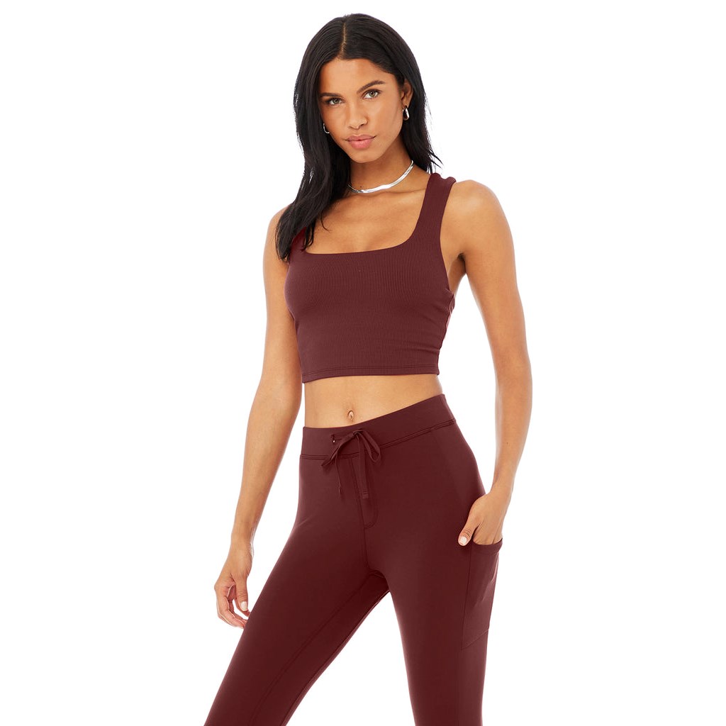 Tank Top Alo Yoga Alosoft Ribbed Chic Mujer Rojos | IAYS34610