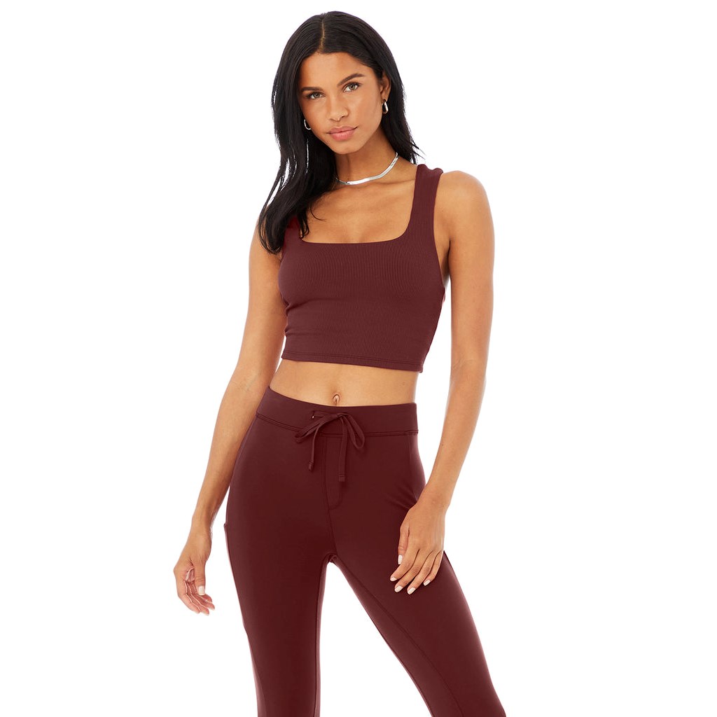 Tank Top Alo Yoga Alosoft Ribbed Chic Mujer Rojos | IAYS34610