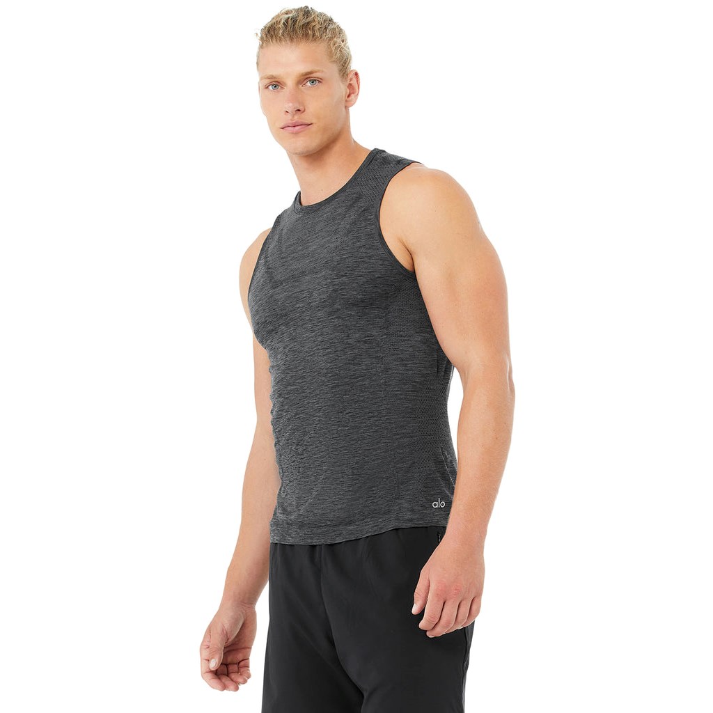 Tank Top Alo Yoga Amplify Seamless Muscle Hombre Negros | CUAP06412