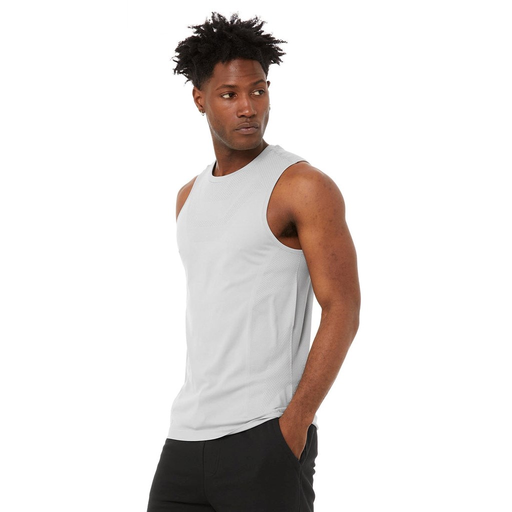 Tank Top Alo Yoga Amplify Seamless Muscle Hombre Grises | FBNH02973