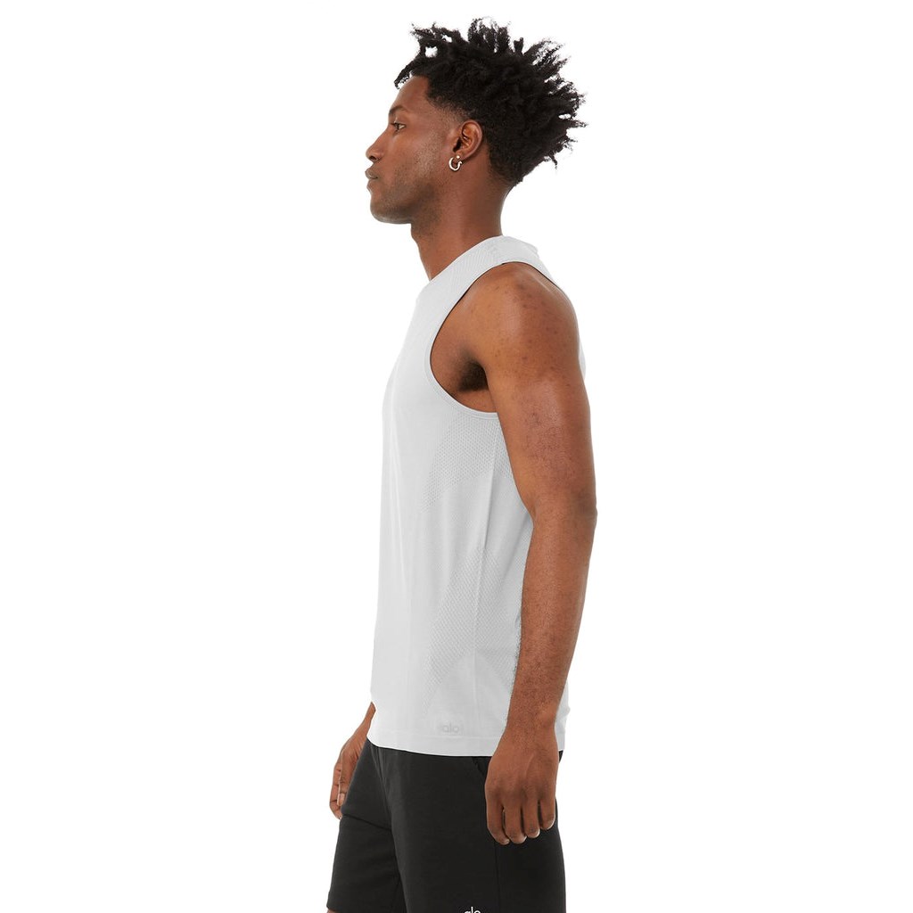 Tank Top Alo Yoga Amplify Seamless Muscle Hombre Grises | FBNH02973