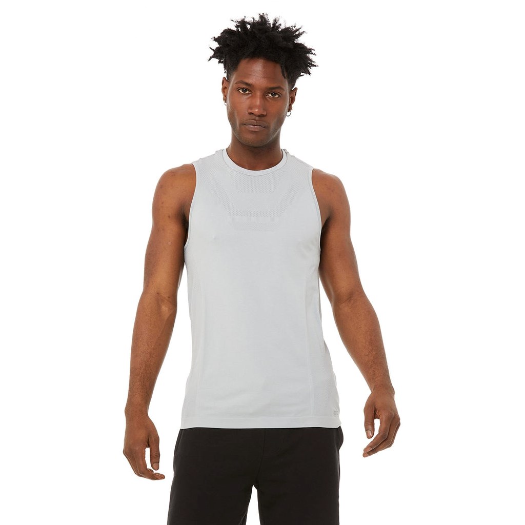 Tank Top Alo Yoga Amplify Seamless Muscle Hombre Grises | FBNH02973