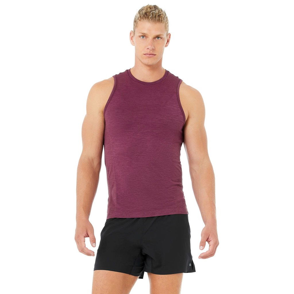 Tank Top Alo Yoga Amplify Seamless Muscle Hombre Rojos | IXZV05862