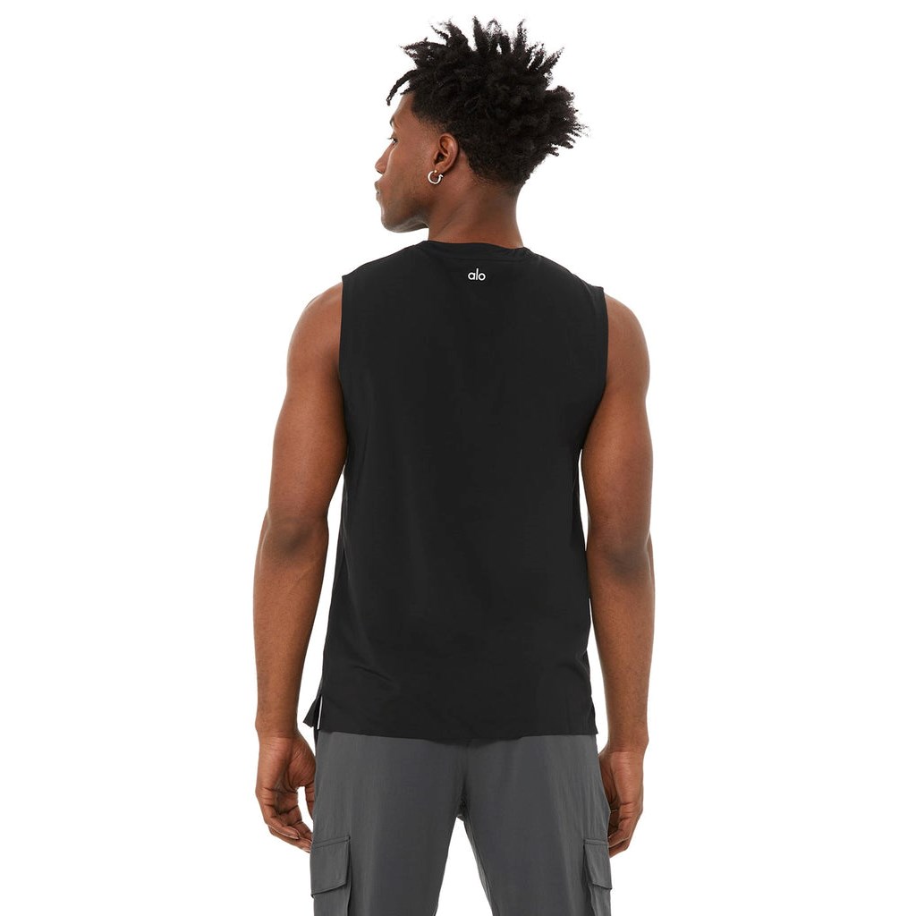 Tank Top Alo Yoga Idol Performance Hombre Negros | CKFB16832
