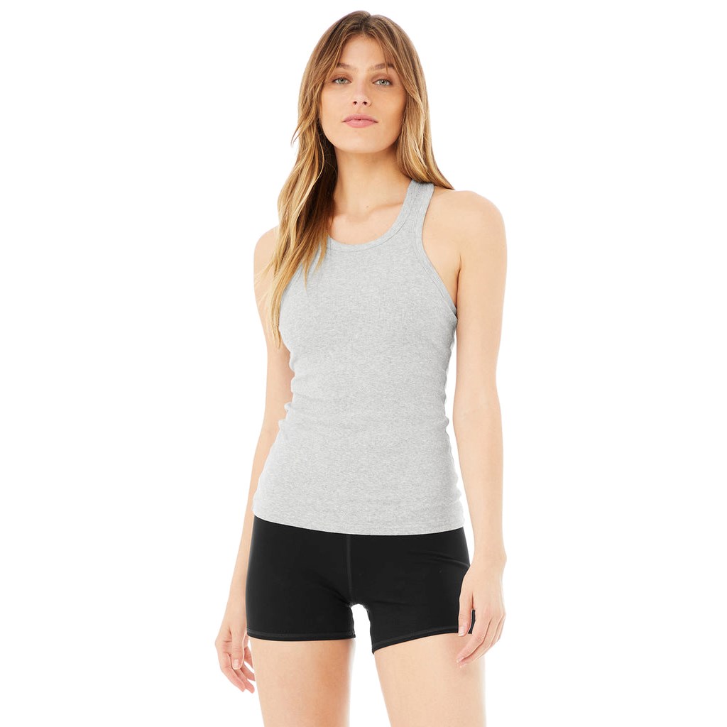 Tank Top Alo Yoga Ribbed Aspire Full Length Mujer Grises | OTJV96405
