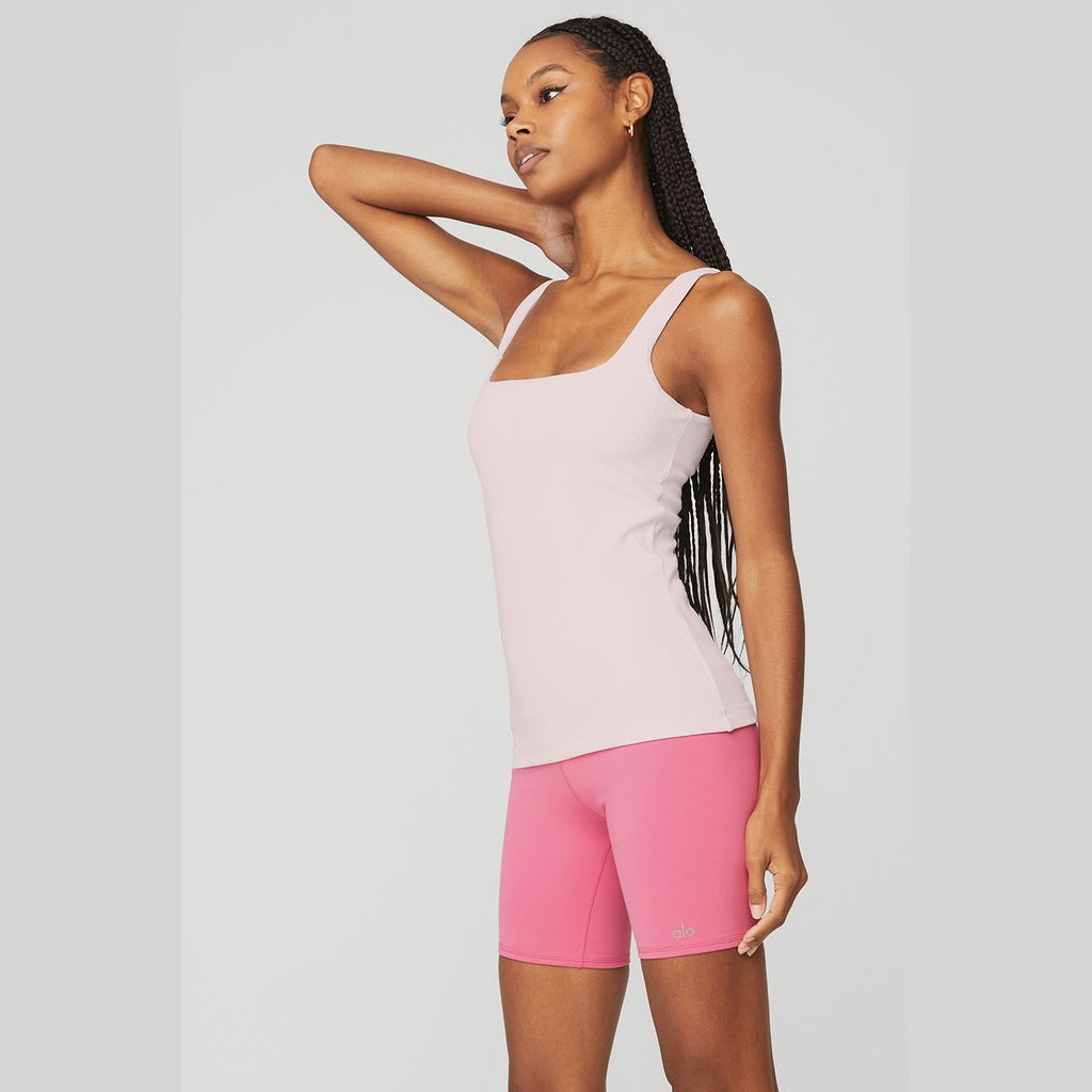 Tank Top Alo Yoga Ribbed Minimalist Mujer Rosas | IEJK46932