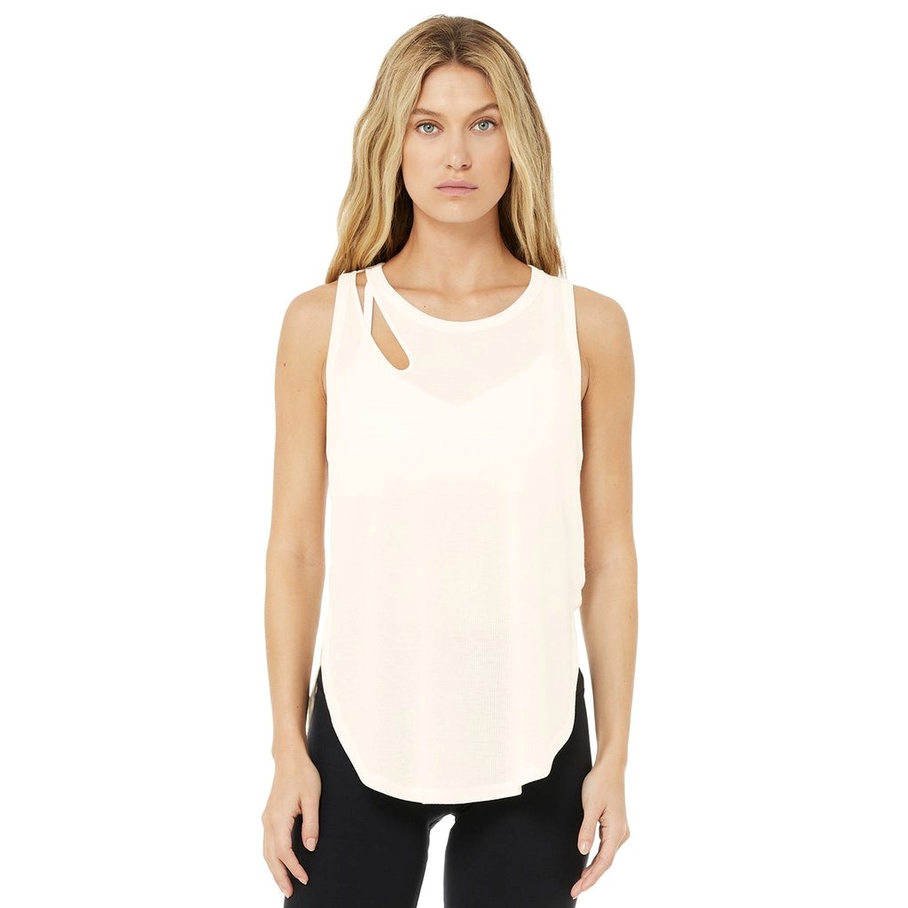 Tank Top Alo Yoga Ribbed Peak Mujer Blancos | ENUJ71063