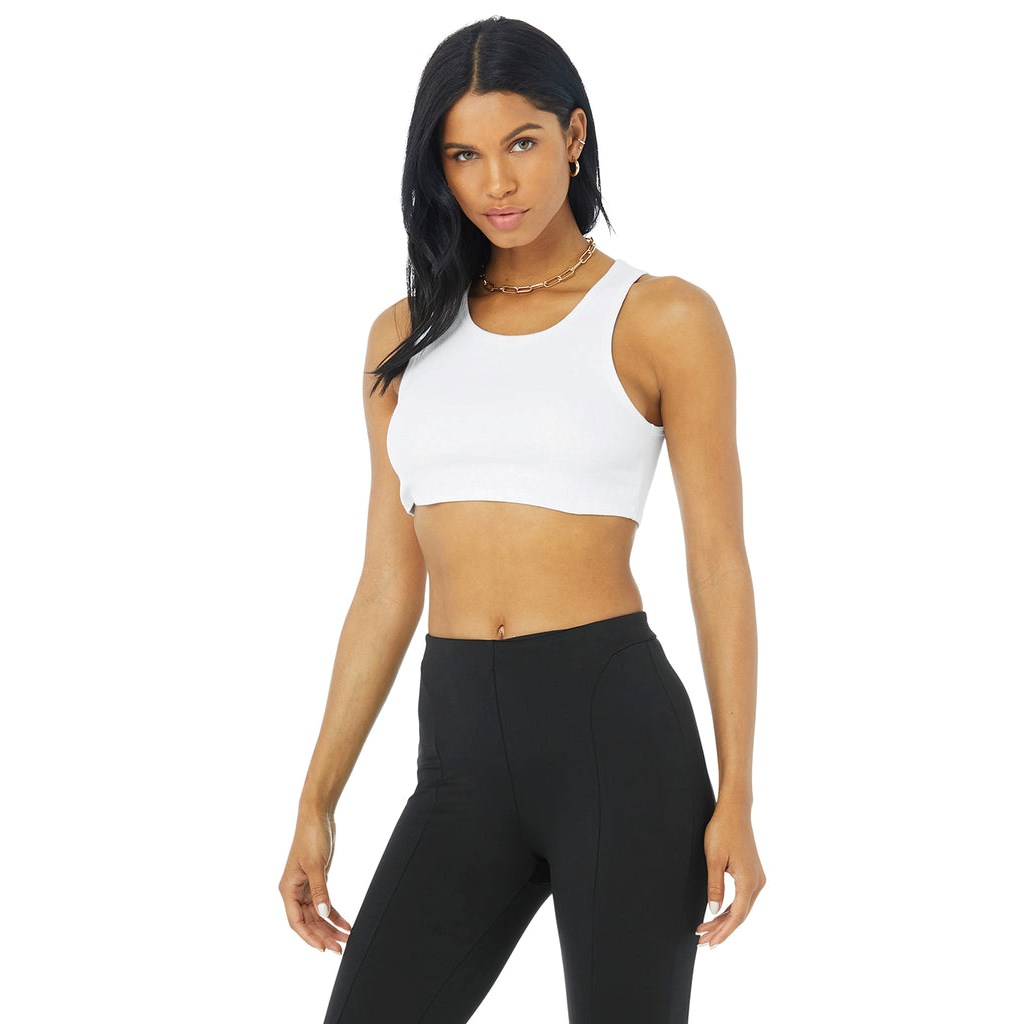 Tank Top Alo Yoga Ribbed Vibe Mujer Blancos | PDWM59148