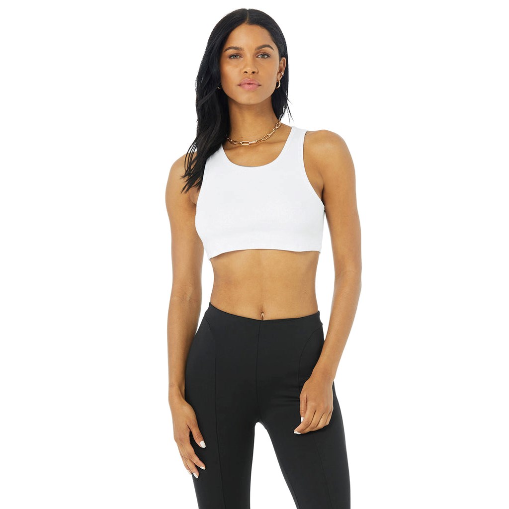 Tank Top Alo Yoga Ribbed Vibe Mujer Blancos | PDWM59148