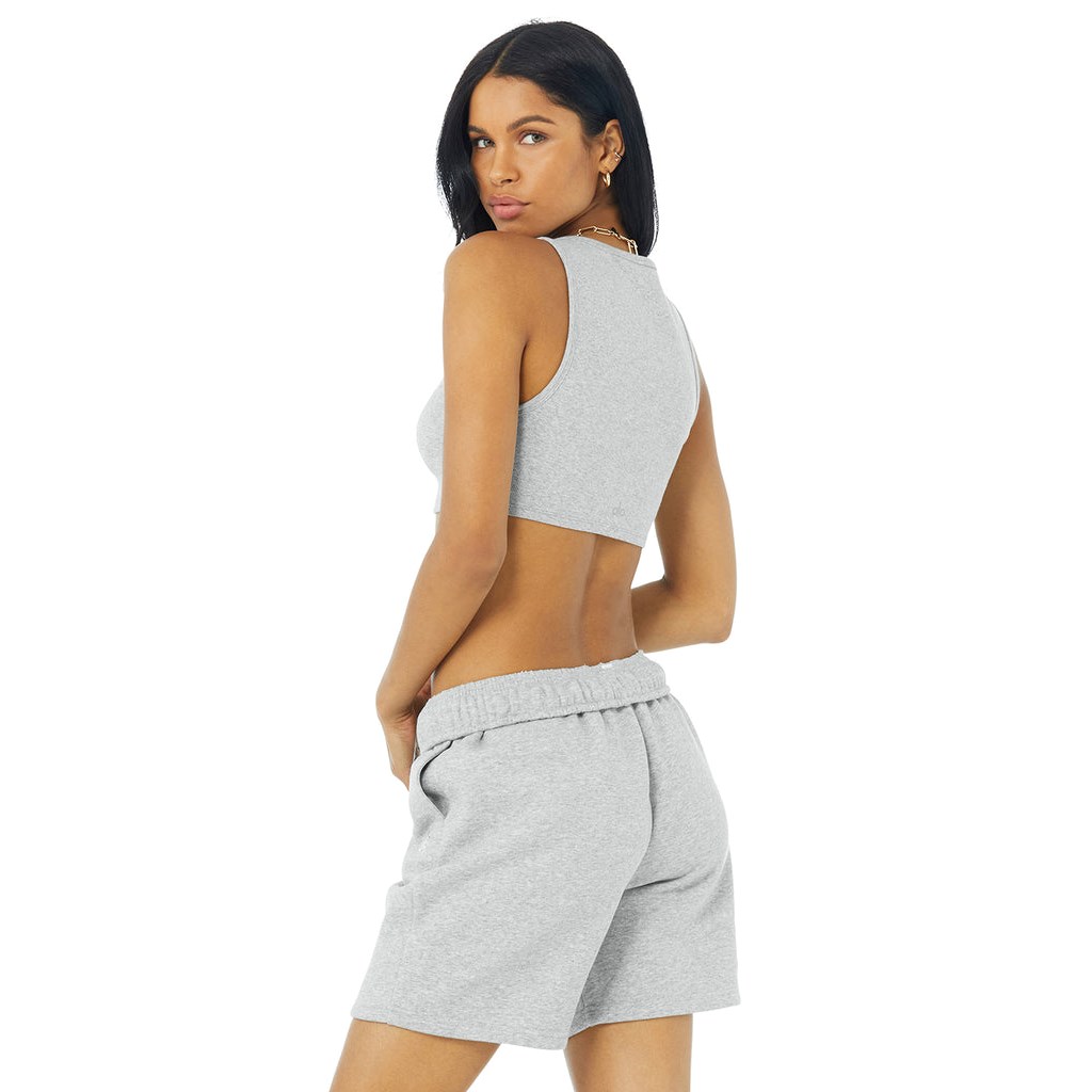 Tank Top Alo Yoga Ribbed Vibe Mujer Grises | LOBQ01467