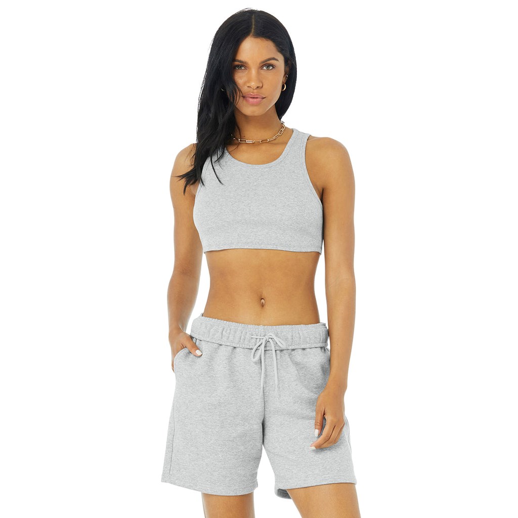 Tank Top Alo Yoga Ribbed Vibe Mujer Grises | LOBQ01467