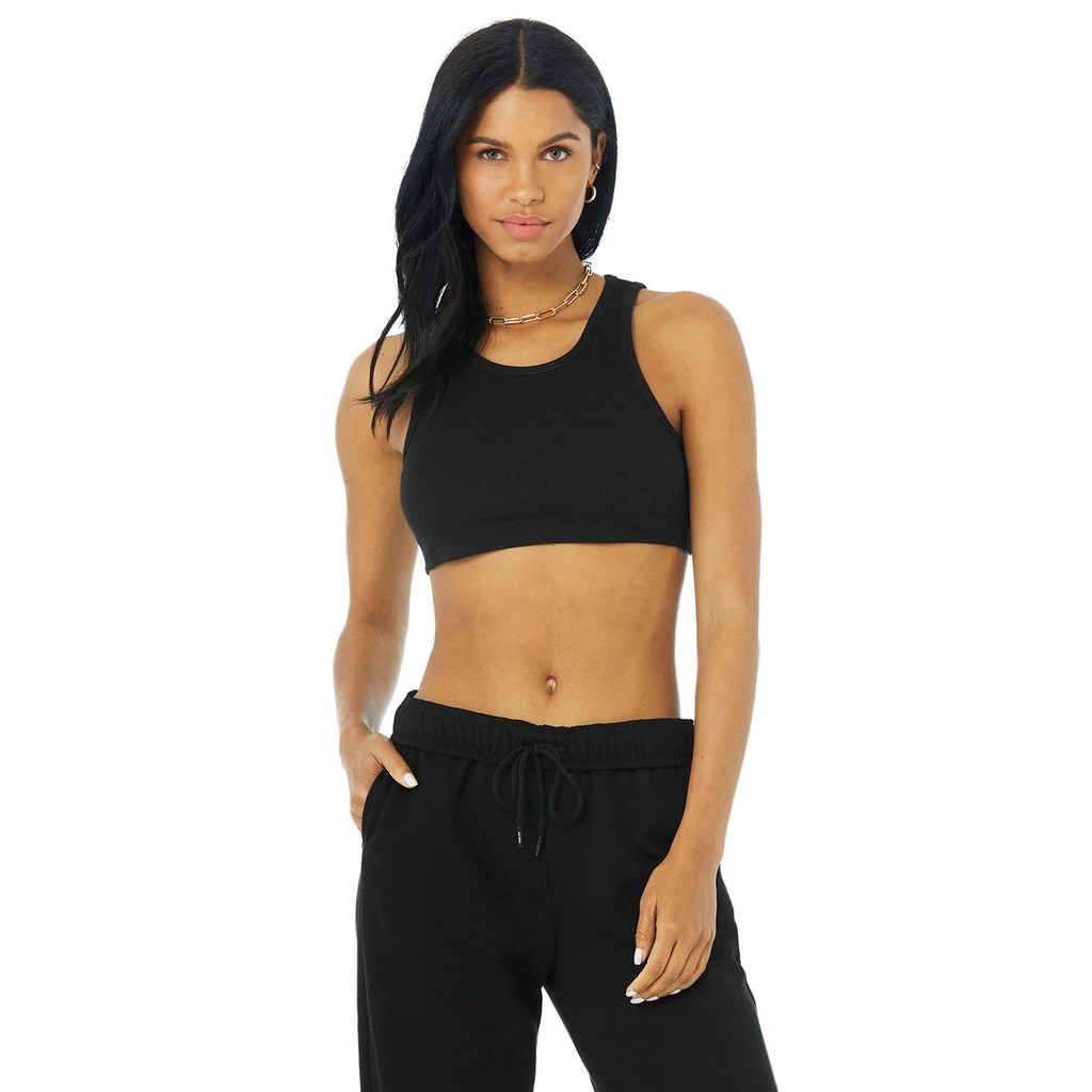 Tank Top Alo Yoga Ribbed Vibe Mujer Negros | KFNQ48362