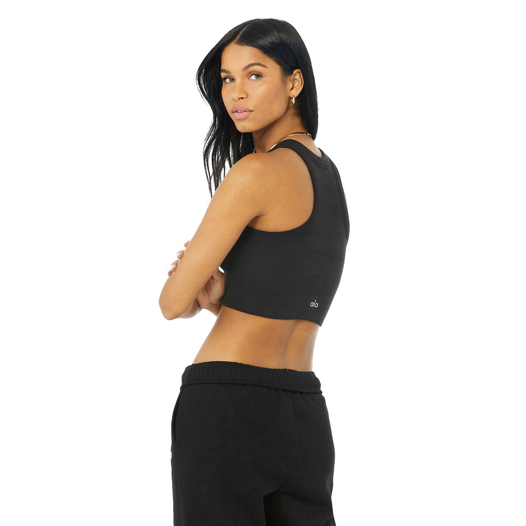 Tank Top Alo Yoga Seamless Delight High Neck Mujer Negros | FDEY58237