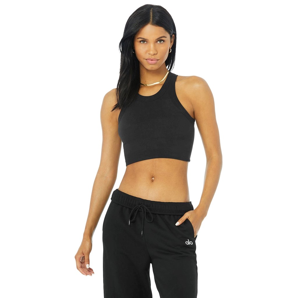 Tank Top Alo Yoga Seamless Delight High Neck Mujer Negros | FDEY58237