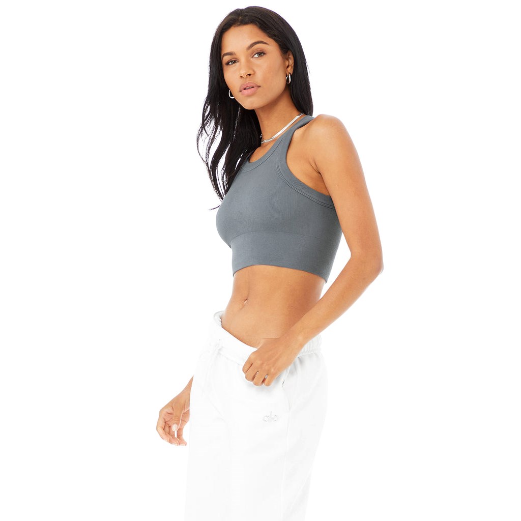 Tank Top Alo Yoga Seamless Delight High Neck Mujer Azules | NVQU16479