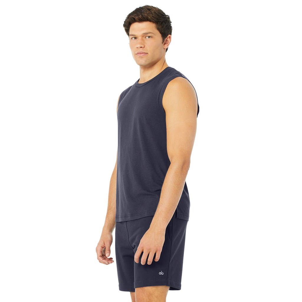 Tank Top Alo Yoga The Triumph Muscle Hombre Azules | BLQZ45671