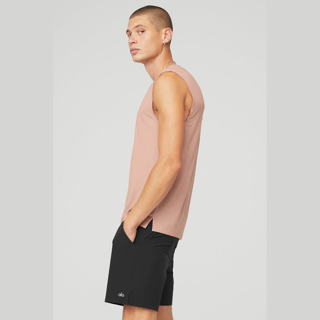 Tank Top Alo Yoga The Triumph Muscle Hombre Rosas | YKTJ28635