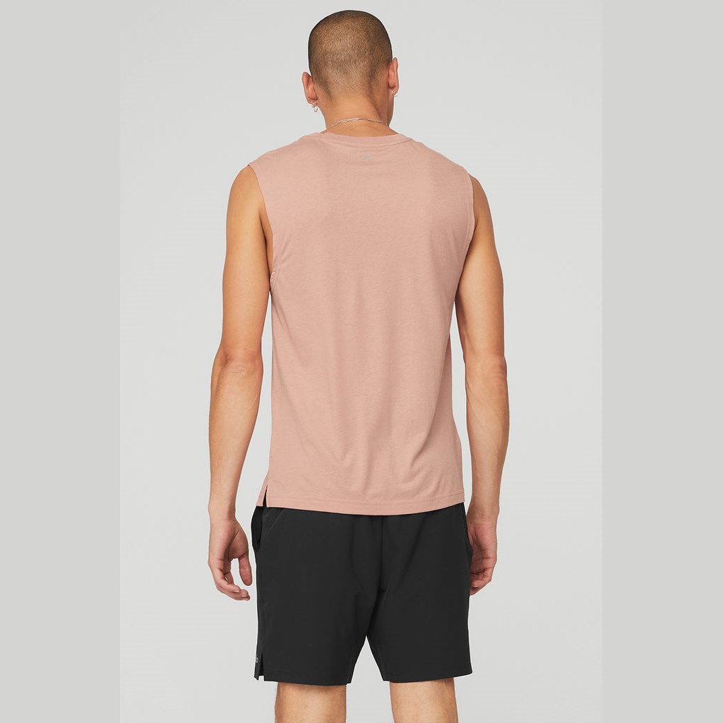 Tank Top Alo Yoga The Triumph Muscle Hombre Rosas | YKTJ28635