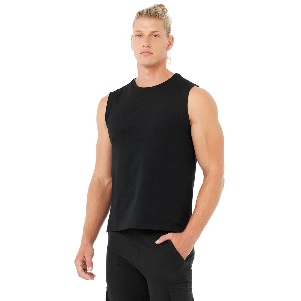 Tank Top Alo Yoga Triumph Muscle Hombre Negros | FMCD93267
