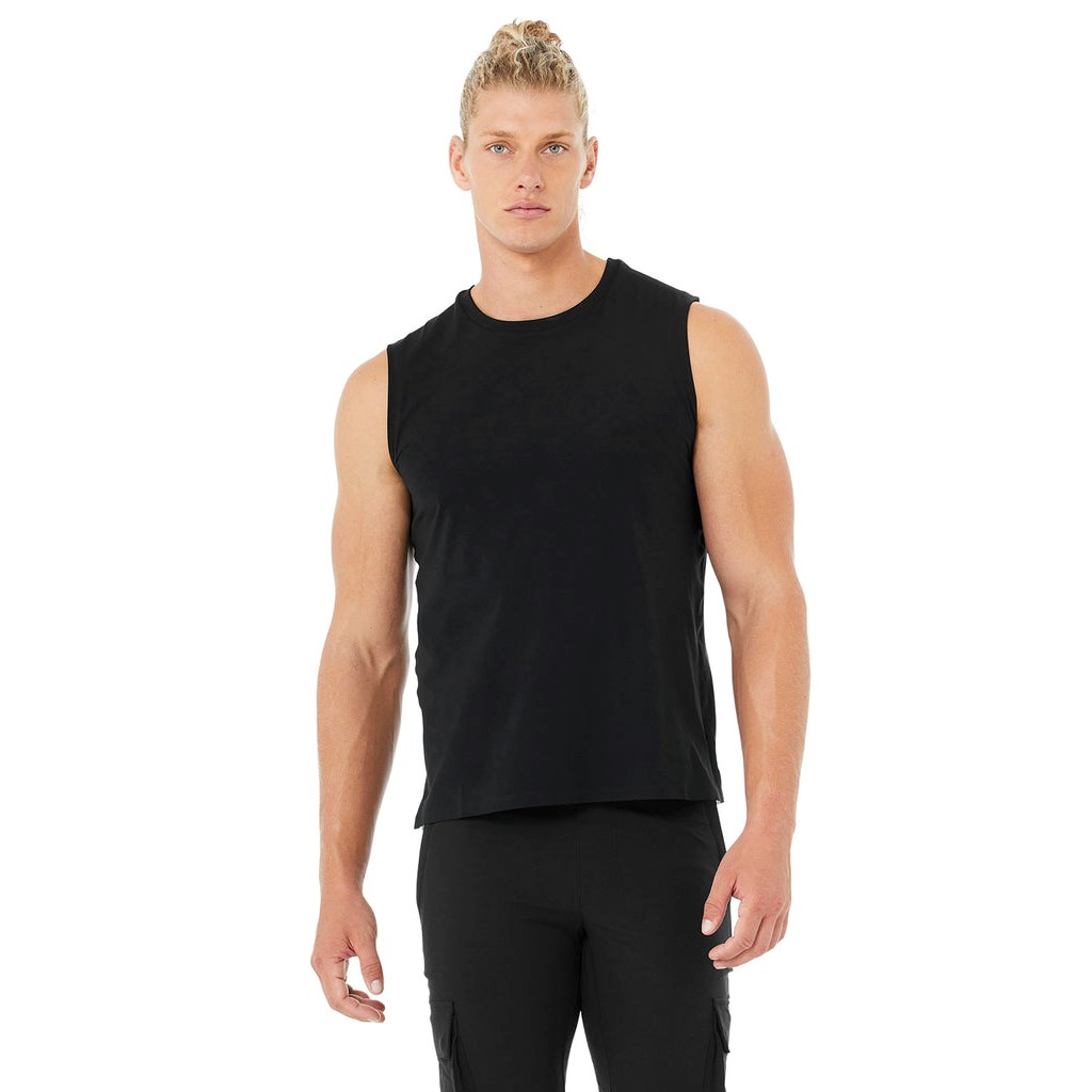 Tank Top Alo Yoga Triumph Muscle Hombre Negros | FMCD93267
